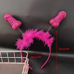 <span class=keywords><strong>Diadema</strong></span> para despedida de soltera, banda para el pelo Sexy con plumas rojas y rosas, decoración para despedida de soltera, accesorio para foto - Product Image 6