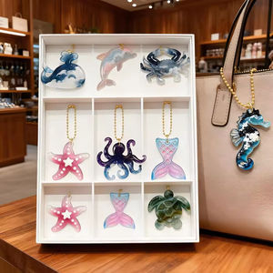 قوالب سيليكون من الراتنج على شكل حيوانات بحرية: ذيل حورية البحر/نجم البحر/الدولفين لصنع المجوهرات والأقراط وسلاسل المفاتيح والقلادات باستخدام الراتنج - Product Image 5