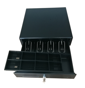Cassetto <span class=keywords><strong>Registratore</strong></span> <span class=keywords><strong>di</strong></span> <span class=keywords><strong>Cassa</strong></span> Nero da 16 Pollici con Connessione RJ11 Compatibile con <span class=keywords><strong>Stampante</strong></span> Termica - Product Image 4