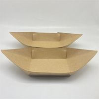 Barquette jetable en papier kraft brun pour frites et snacks