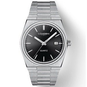 Montre à quartz pour homme de haute qualité, personnalisée, 40 mm, cadran vert, acier inoxydable, aiguilles lumineuses, étanche, montre de business décontractée avec calendrier - Product Image 5