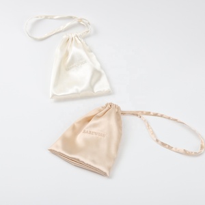 Personalized Single <b>String</b> Silk Satin Jewelry Bag Luxury Drawstring Gift Silk Dust Cosmetic Packaging Bag - Product Image 2