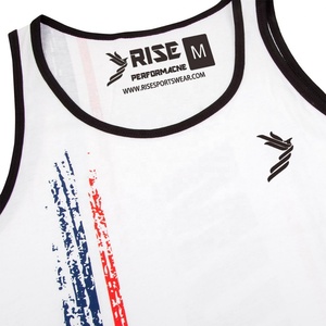 Débardeur de sport blanc pour enfants et hommes, coupe ajustée, sublimation intégrale, pour la course, le MMA et le BJJ - Product Image 3