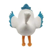 Taille personnalisée mignon drôle perruche blanche Dodo oiseau en peluche conception de graisse douce avec ailes bleues remplies de coton PP
