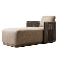 Chaise longue individuelle en aluminium avec revêtement en poudre imperméable personnalisable, tressée en corde, pour l'extérieur, hôtel, piscine