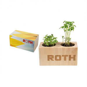Roth Wooden Planter Box With Two Pots For Growing Herbs And <b>Plants</b> Indoor Garden Kit - Product Image 2