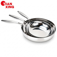 Poêle à frire TIANXING en acier inoxydable triple couche, revêtement complet multicouche, compatible induction, ensemble de poêles professionnelles, fabrication industrielle