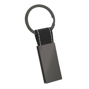 Llavero Rectangular Negro de PU Pulido, Accesorios para Llaves de Coche - Product Image 1