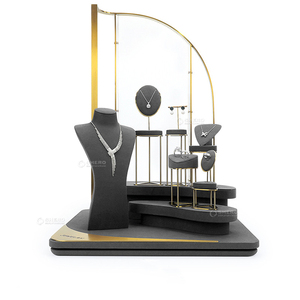 Customized Jewelry Display Stand Bust Metal Background <b>Plate</b> Luxury Jewelry Display for Necklace Bracelets <b>Rings</b> Earrings - Product Image 3