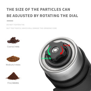 Hand-Crank Máy xay cà phê biểu tượng tùy chỉnh xách tay thiết kế hiện đại 304 thép không gỉ Gốm Hướng dẫn sử dụng nhà máy thân thiện với môi trường 20g Công suất - Product Image 4