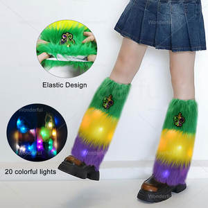 Neonglo Neuheit Karneval Bein wärmer Abdeckungen Outfit Frauen Männer Maskerade Zubehör Kostüm Polyester faser Batterie betrieben - Product Image 3