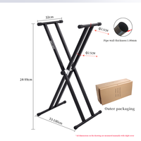 Q-2XA Factory Direct Wholesale Folding Heavy Duty Double 61Keys Piano Keyboard Stand for Stage Shows