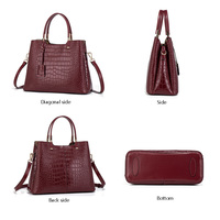 Sac fourre-tout chic en cuir croco gaufré avec poignée supérieure pour femme – Sacs à main professionnels spacieux et élégants – Sac bandoulière intemporel pour femme