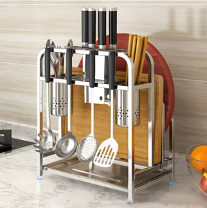 Soporte Multifuncional de Acero Inoxidable para Cuchillos, Organizador de Utensilios de Cocina, Tabla de Cortar, Soporte para Tapas de Ollas - Product Image 2