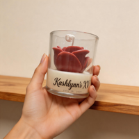 Luxuriöse 3D-Rosenförmige Duftkerze aus Sojawachs mit Holzdeckel für moderne Wohnraumdekoration, Großhandel, Private Label, Premium-Blumenkerze