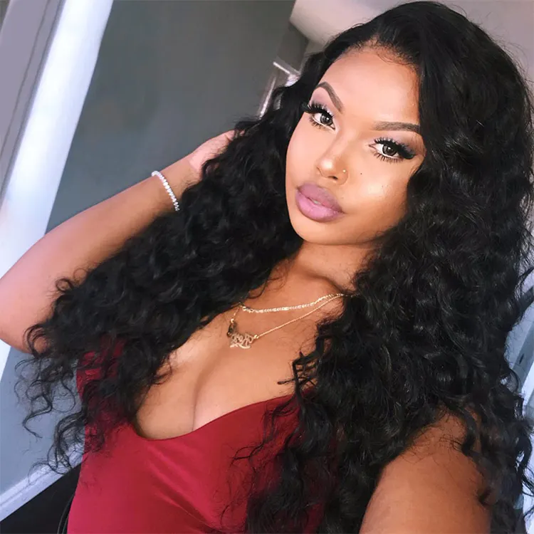 Hair Wigs Apple Girl 360 Lace Front Wig Remy 360 Lace Frontal Wig Deep Wave Malaysian 150% Density Lace Front Human Hair Wigs