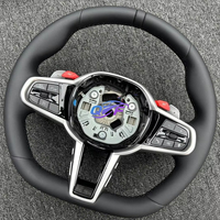 Volant de voiture en cuir lisse en gros compatible avec Toyota GR Supra A90 A91, volant en fibre de carbone LED