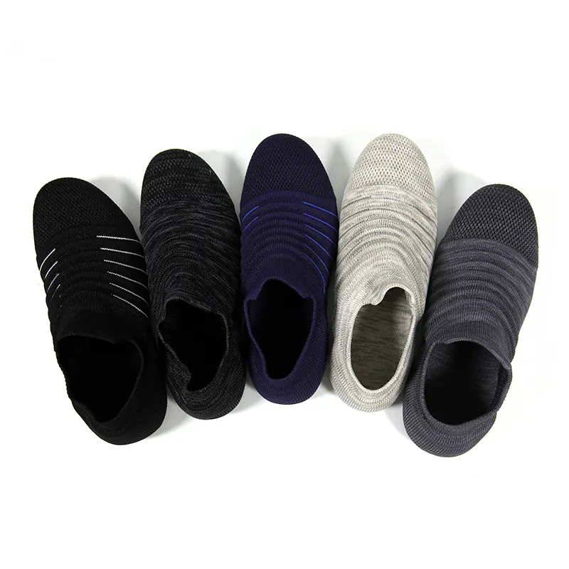 Manufacturer Custom Polyester Super Stretch Super Breathable Knitted Socks Shoes for men