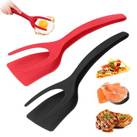 Spatule de cuisine flexible en silicone résistant à la chaleur avec poignée ergonomique, idéale pour les œufs frits, les toasts et les crêpes