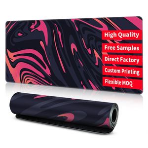 Tapis de souris de jeu chauffant à motif marbré, plusieurs couleurs vives, base en caoutchouc antidérapante, surface lisse, pour bureau et gamer - Product Image 1