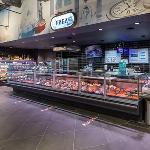 Vitrine Réfrigérée pour Viande Fraîche de Supermarché, Réfrigérateur de Présentation pour Charcuterie, <span class=keywords><strong>Congélateur</strong></span> de Présentation de Viande - Product Image 4