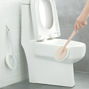 Toilet Cleaning <b>Brush</b> Long Handle Sponge For Bathroom <b>Floor</b> Tile Wall Scrubbing Pad White And Pink - Product Image 1