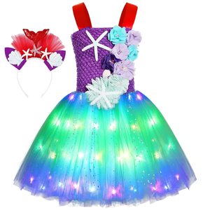 Set Gonna e Fascia per Capelli da Sirena Scintillante per Bambina, Costume da Principessa con Gonna a Palloncino per Feste e Festival DP010 - Product Image 4