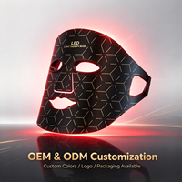 Masque facial LED portable à lumière rouge et infrarouge proche, en silicone, sans fil, pour usage domestique, appareil de soin de la peau OEM ODM