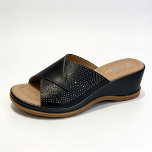 Sandalias de Plataforma con Pedrería para Mujer, Diseño Abierto, Tiras Cruzadas, Suela Gruesa, Casuales de Playa, Venta al Por Mayor, Diseño Personalizado OEM ODM - Product Image 3