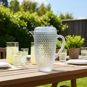 Jarra de agua de plástico Diamond Cut de 2.5 cuartos, irrompible, libre de BPA, con boquilla para servir bebidas - Product Image 2