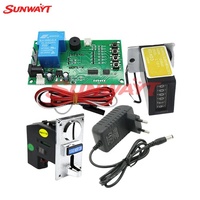 SUNWAYT SW-CB9 JY-15A Minuteur Sélecteur de Pièces Monnayeur 12V DC Carte d'Adaptation d'Alimentation Métal Plastique Dispositif de Contrôle Multi-Pièces Personnalisable pour Jeux