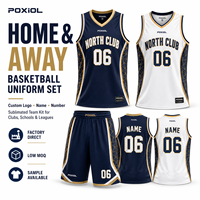 Conjunto de Uniforme de Baloncesto Personalizado para el Hogar y Fuera de Casa, Diseño de Dos Equipos, Camiseta y Pantalones Cortos Sublimados para Clubes del Reino Unido, Ligas Escolares y Torneos