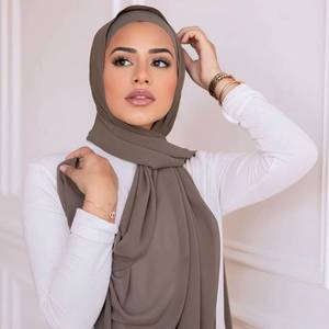 Wholesale Diamond Plain Square Muslim Scarf Bawal Cotton Voile Polyester Summer Headscarf - Product Image 2