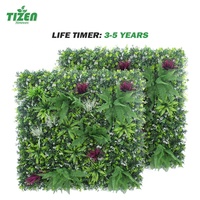 Panneau mural de plantes artificielles vertes Tizen pour aménagement extérieur, décoration de jardin et paysage, style jungle
