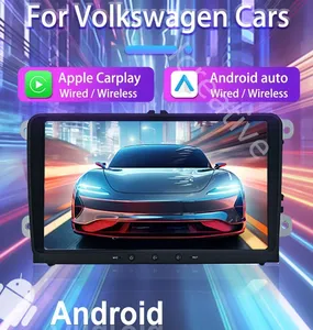 Autoradio Android pour <span class=keywords><strong>Volkswagen</strong></span> Seat Golf Passat Jetta Beetle Tiguan Touran 9'' Double Din Écran tactile CarPlay <span class=keywords><strong>GPS</strong></span> - Product Image 3