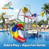 Equipo de Juegos Acuáticos de Fibra de Vidrio para Parques de Diversiones, Casa de Agua Personalizada para Niños con Múltiples Toboganes y Funciones de Rociado