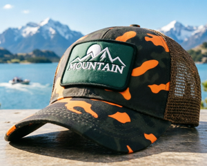 Casquette de baseball camouflage brodée, logo personnalisable, fermeture Velcro, construction à six panneaux, camouflage, voyage en plein air, dos en maille - Product Image 5
