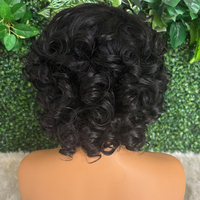 Perruque Courte Pixie Bob en Cheveux Humains pour Femmes Noires, Perruque Bouclée Faite à la Machine, Perruque Sans Colle en Cheveux Humains pour Femmes Noires