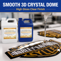 Adhésif liquide bicomposant en polyuréthane transparent, haute brillance, anti-âge, pour la mise en relief des logos de marque et l'utilisation quotidienne en décoration