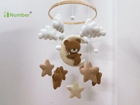 Produits pour bébés en gros Mobiles suspendus pour berceau Boho Quran en feutre doux faits à la main Mobiles pour bébé ours endormi pour berceaux