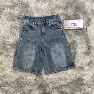 Denimguys Custom Heren Streetwear Timmermansbroek Mode Baggy Heren Jorts Werk Halve Broek Losse Timmerman Denim Jean Shorts