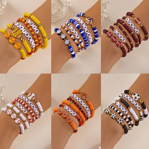 Braccialetti Sportivi con Perline Daisy per <span class=keywords><strong>Calcio</strong></span>, Baseball, Football, Pallavolo, Basket, Gioielli Impilabili per Tifosi, Regali per Feste Sportive - Product Image 3