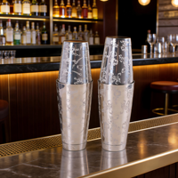 Ensemble de shakers à cocktails portables, durables, écologiques, de luxe, en acier inoxydable, double paroi, 700/650 ml, outils de bar