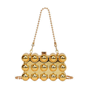 Bolso de burbujas de acrílico único para mujer, bolso de mano de mármol de lujo, bolso de noche con purpurina para boda, fiesta, graduación, dorado - Product Image 4