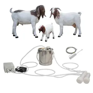 3L Pulsation Vacuum Electric Milking Machine Automatic Portable Pulse Breast Pump with 2 Teat Cups For Goat