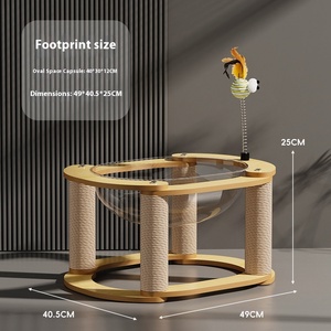 Hoogwaardig Modern Dubbellaags Kattenklimrek Springend Luxe Gigantische Dinosaurus Massief Hout Kattenboom Krabben - Product Image 6