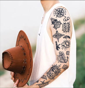 Autocollants de tatouage temporaire imperméables écologiques demi <span class=keywords><strong>bras</strong></span> et épaule pour hommes et femmes tatouages amovibles à <span class=keywords><strong>bras</strong></span> complet - Product Image 4