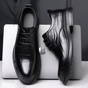 Chaussures habillées en cuir marron à lacets pour hommes, idéales pour le bureau et les occasions formelles, pour jeunes de 18 à 40 ans - Product Image 5