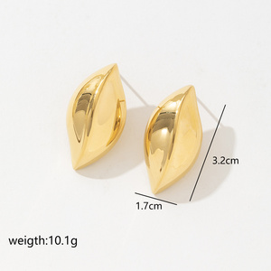 ¡Novedad de 2025! Pendientes de hoja hueca de Metal liso Irregular de acero inoxidable grueso para fiesta para mujer, Boutique de moda - Product Image 2