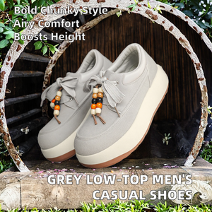 Zapatos Casuales para Hombre con Logotipo Personalizado, Color Gris, de Caña Baja, Transpirables, Retro, con Plataforma y Suela Gruesa para Aumentar la Estatura, Ideales para el Verano - Product Image 2